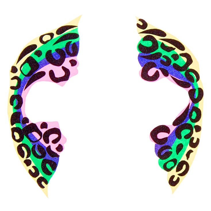 Rainbow Glitter Leopard Face Stickers,