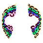 Rainbow Glitter Leopard Face Stickers,