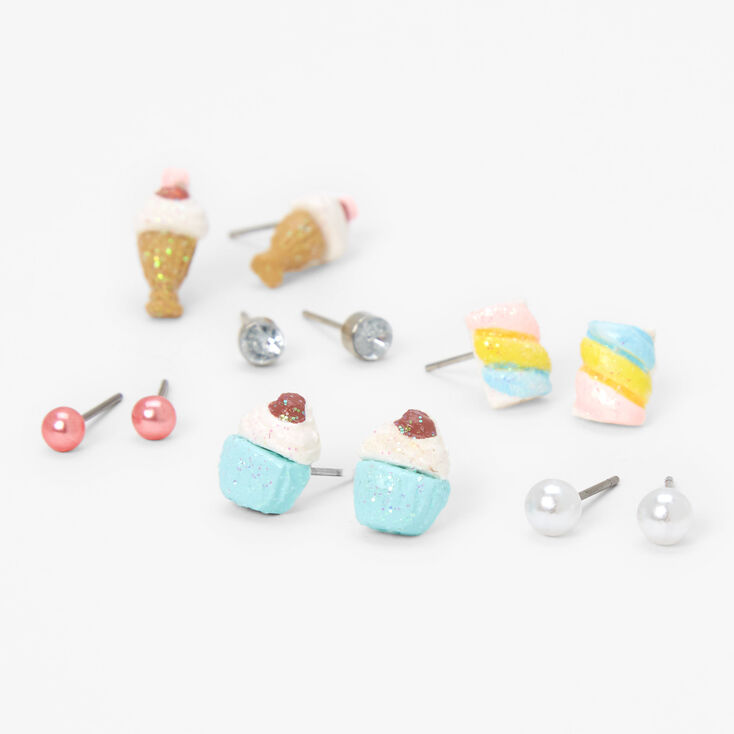 Ice Cream Treats Stud Earrings - 6 Pack,