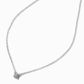 Collier &agrave; pendentif panier solitaire diamant de laboratoire poids total 1/10&nbsp;carats couleur argent&eacute;e C LUXE by Claire&rsquo;s,