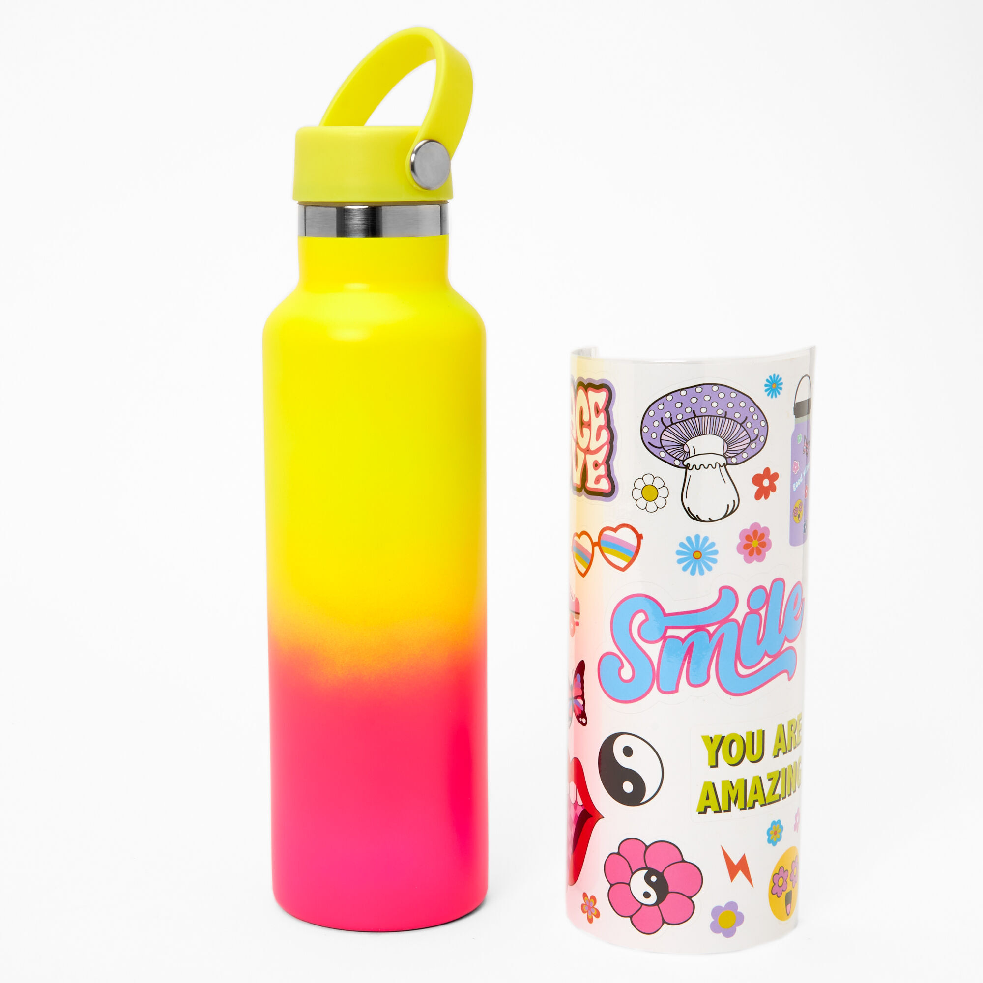 View Claires Decorate Your Own Stainless Steel Water Bottle Yellow information