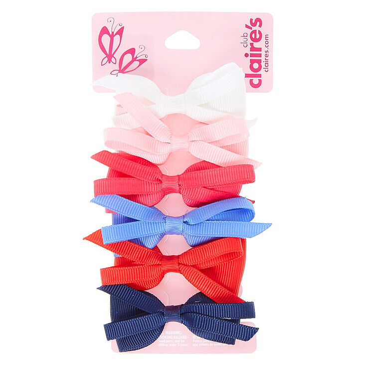 Lot de 6 barrettes avec grand noeud en tissu boucl&eacute; pour enfant,