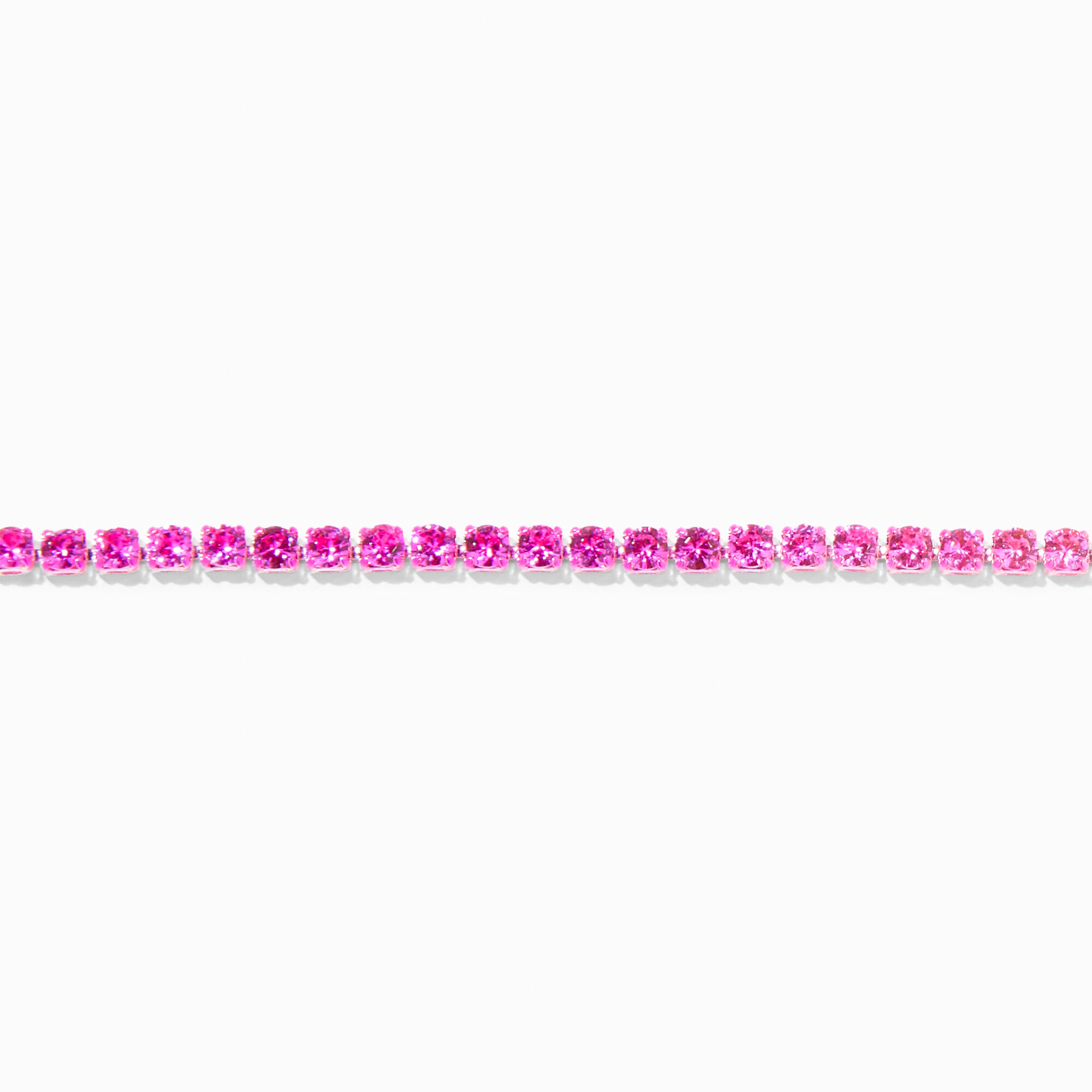 Pink Ombré Crystal Silver Bracelet,