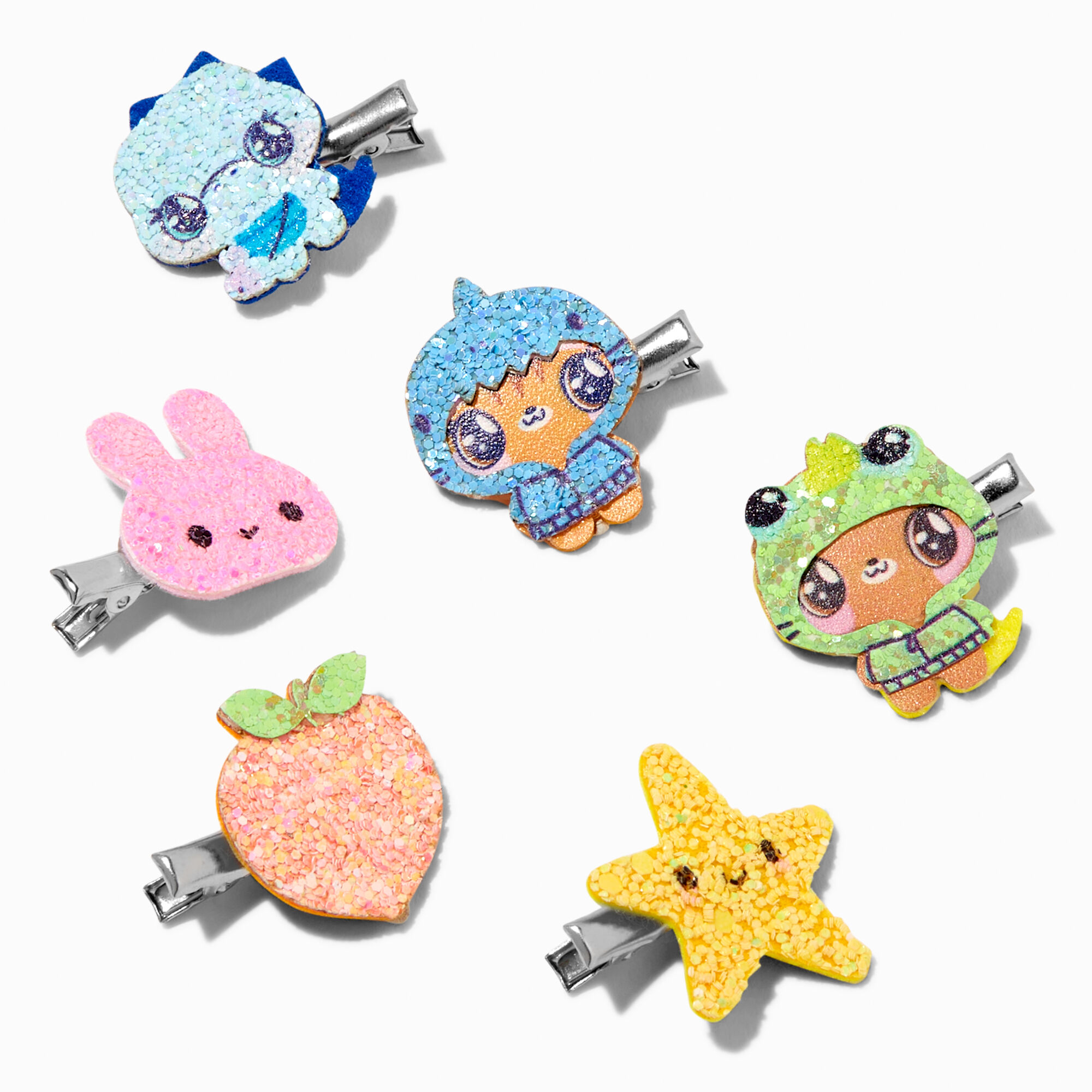 View Claires Club Hoodie Critters Hair Clips 6 Pack information
