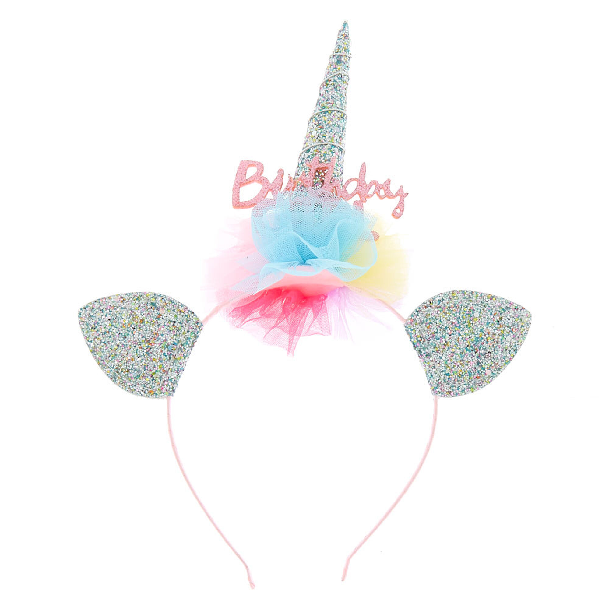 Claire S Club Birthday Girl Glitter Unicorn Headband Claire S