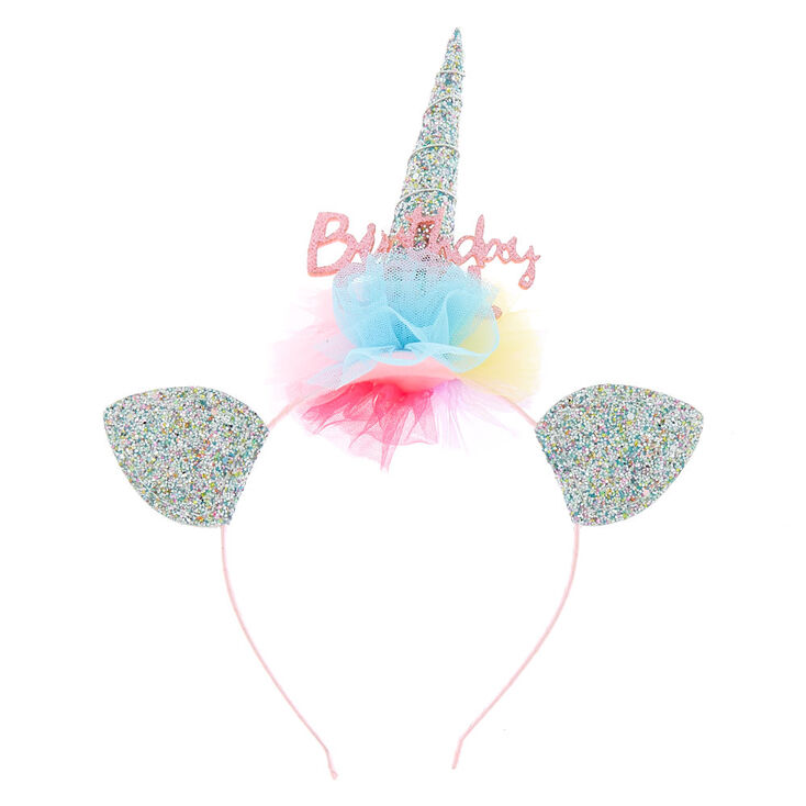 Claire&#39;s Club Birthday Girl Glitter Unicorn Headband,