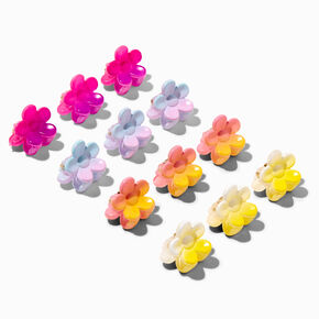 MeganPlays&trade; Claire&#39;s Exclusive Rainbow Flower Hair Claw Clips - 12 Pack,