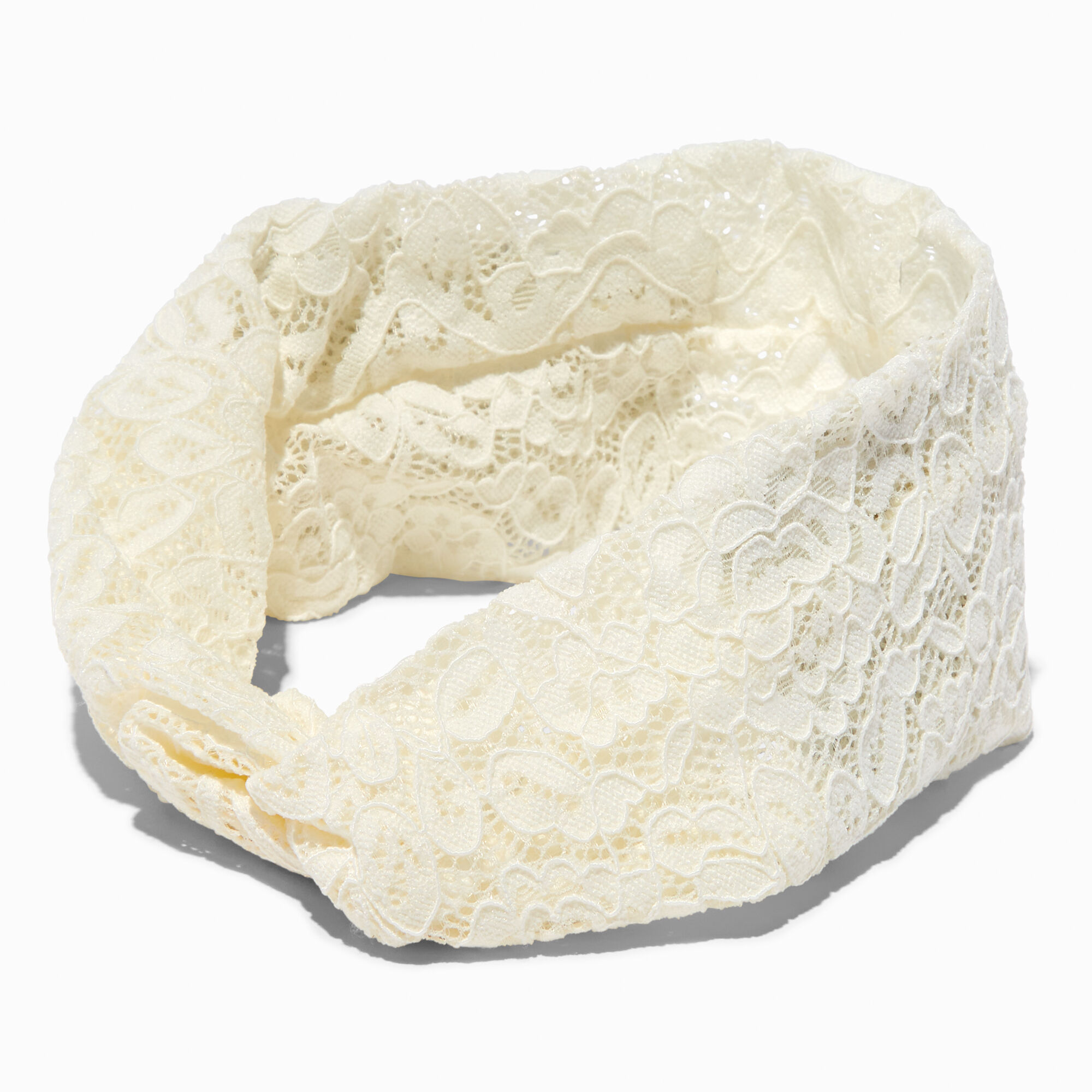 View Claires Lace Wide Twisted Headwrap White information