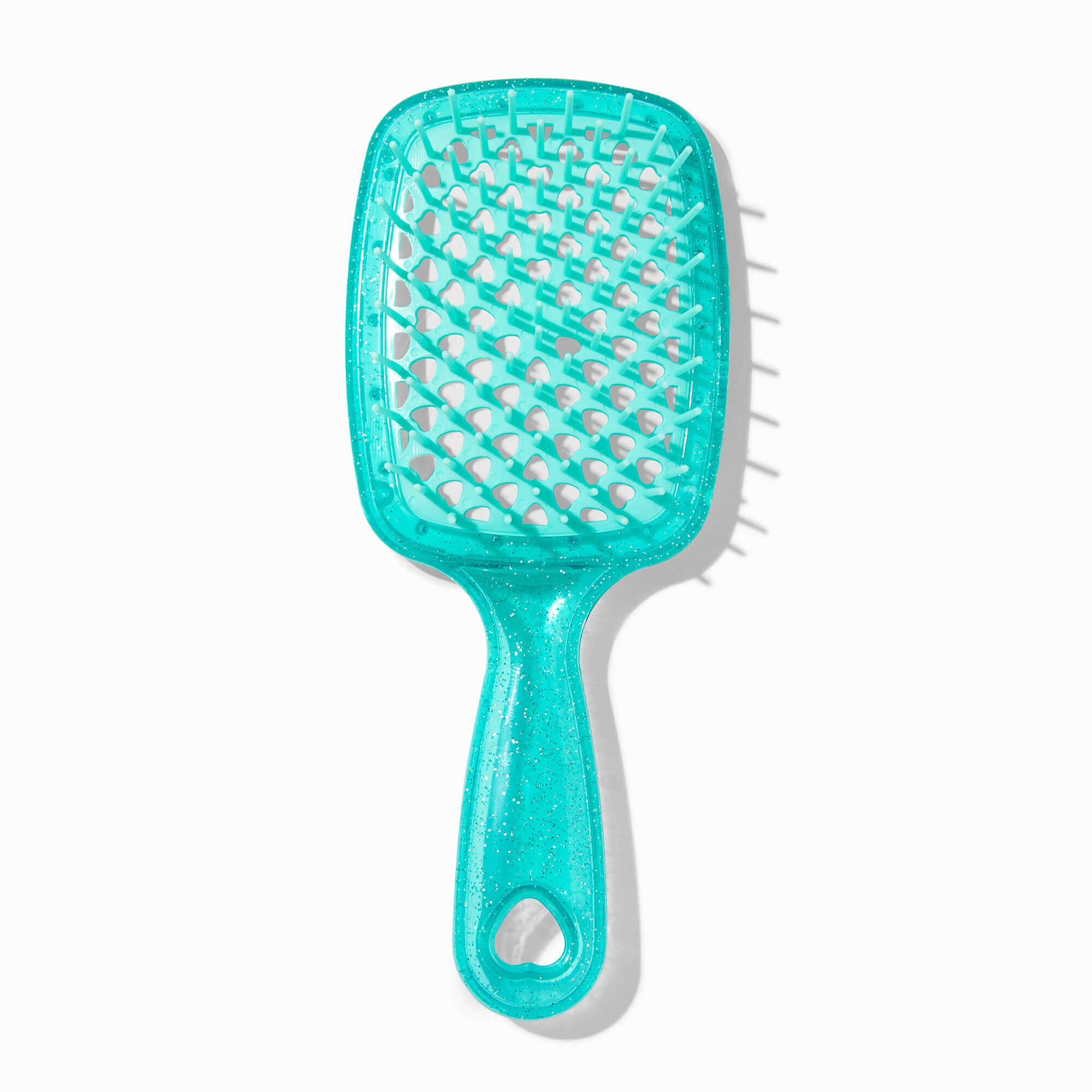 Brosse à cheveux plate cœur vert menthe,