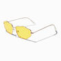 Lunettes ovales ondul&eacute;es jaunes,
