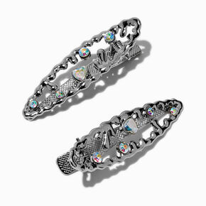 Barrettes c&oelig;ur d&eacute;goulinant iridescentes - Lot de 2,