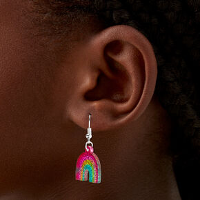 Rainbow Glitter 1&quot; Drop Earrings,