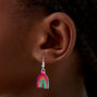 Rainbow Glitter 1&quot; Drop Earrings,