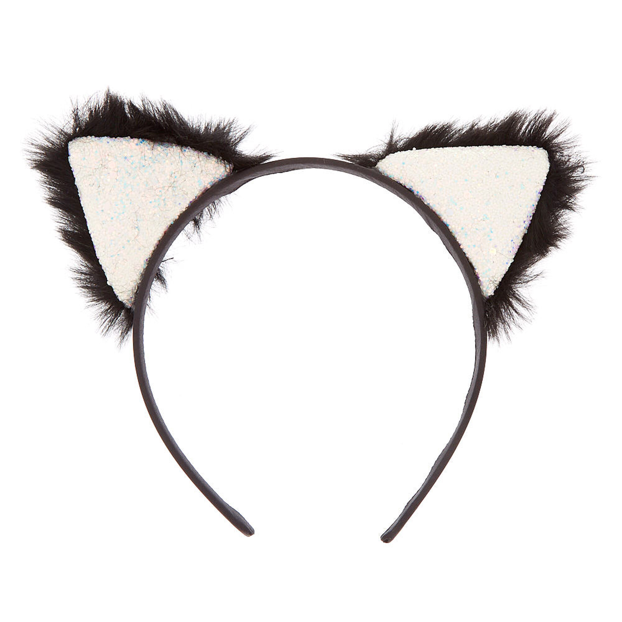 Glitter Furry Cat Ears Headband | Claire's US