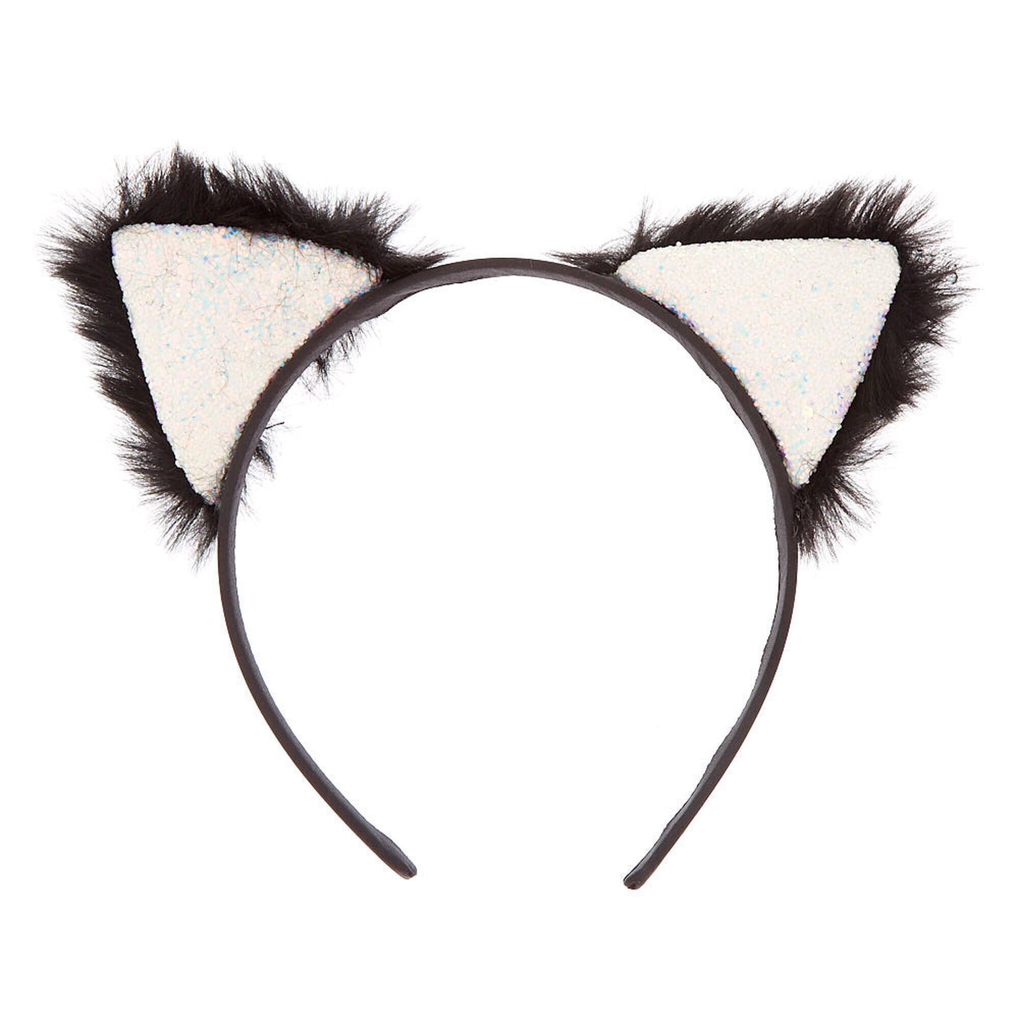 Glitter Furry Cat Ears Headband Claire S Us