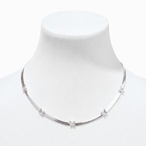Silver-tone Butterfly Herringbone Chain Necklace,
