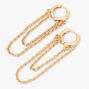 Gold 10MM Double Chain Huggie Hoop Earrings,