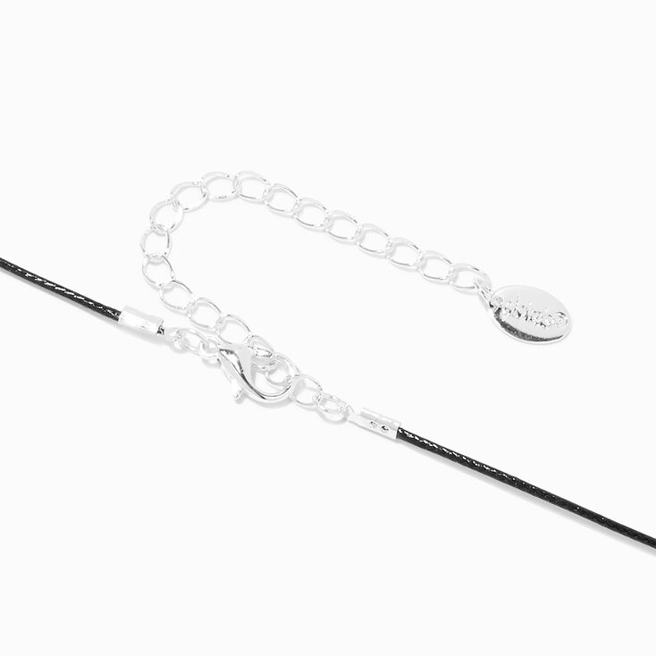 Peace Heart Pendant Black Cord Necklace,