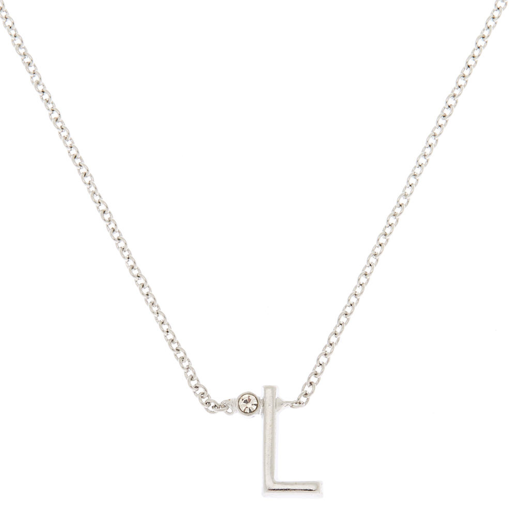 Silver Initial Necklace - L | Claire's US