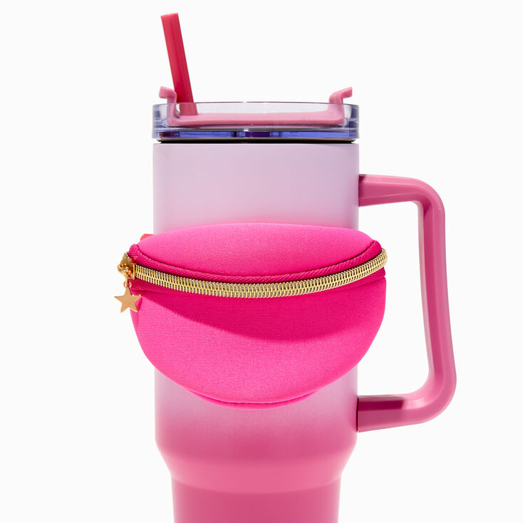 Pink Fanny Pack Water Bottle Pouch,
