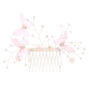 Butterfly Pearl Hair Comb - Pink,