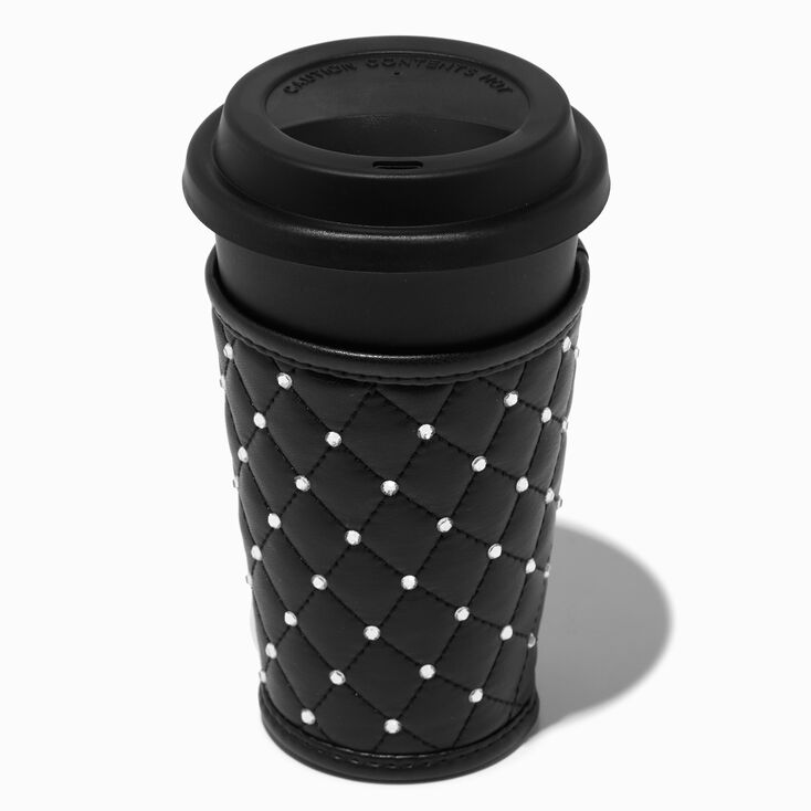 Black Quilted Travel Mug,