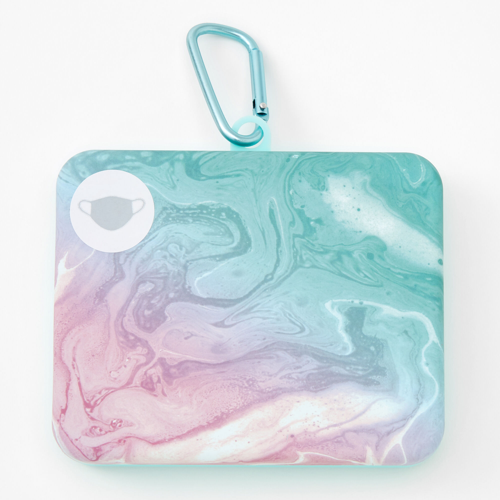 Pink & Blue Tie Dye Face Mask Case - White,