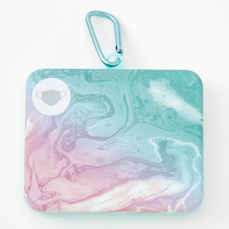 Pink &amp; Blue Tie Dye Face Mask Case - White,