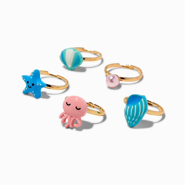 Claire&#39;s Club Seashell Box Rings - 5 Pack,