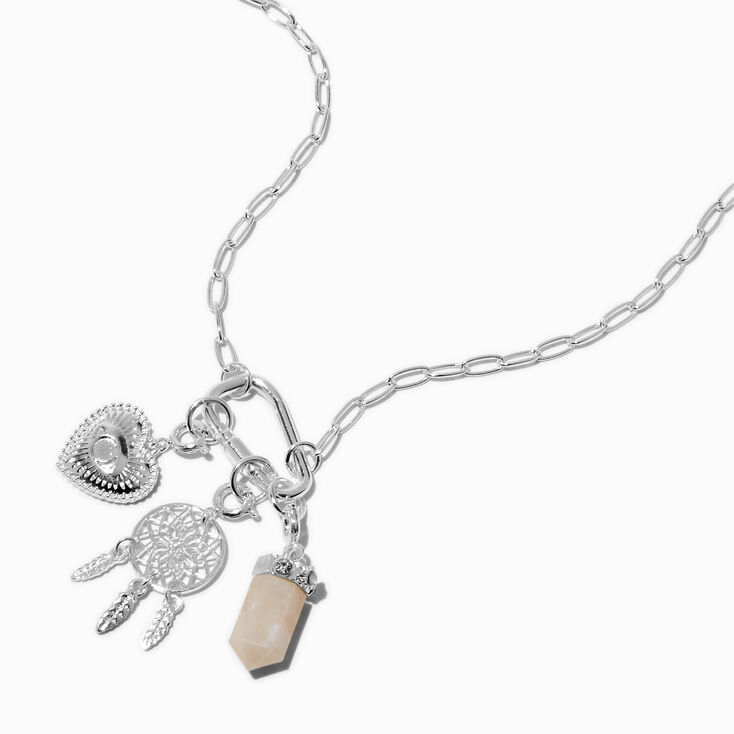 T H E M E x Claire&#39;s Evil Eye Silver-tone Rope Chain Charm Necklace,