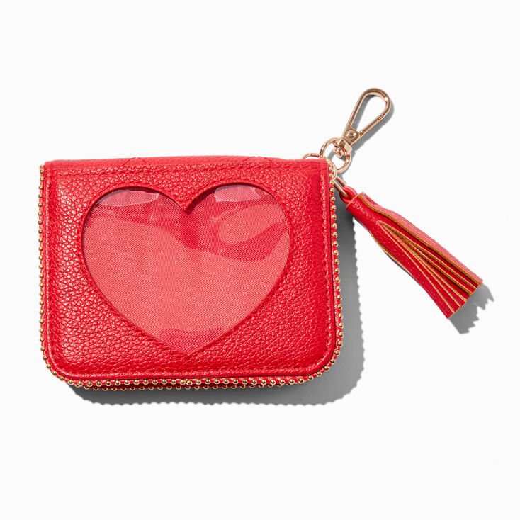 &Eacute;tui pour cartes zipp&eacute; matelass&eacute; c&oelig;ur Saint-Valentin,