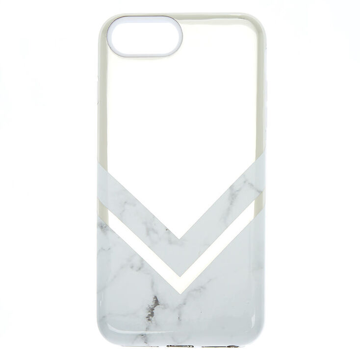 White Geometric Marble Protective Phone Case - Fits iPhone 5/5S,