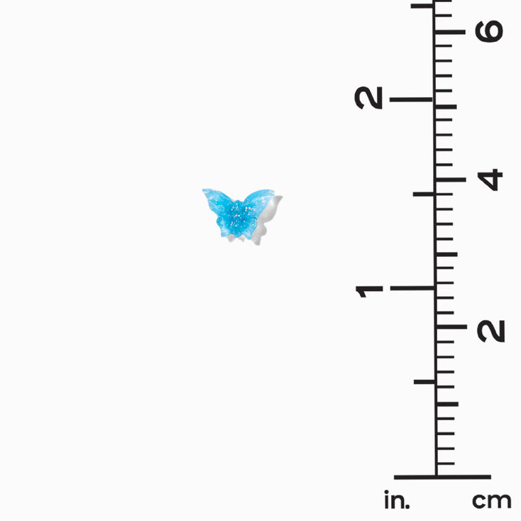 Neon Glow in the Dark Butterfly Stud Earrings - 10 Pack,