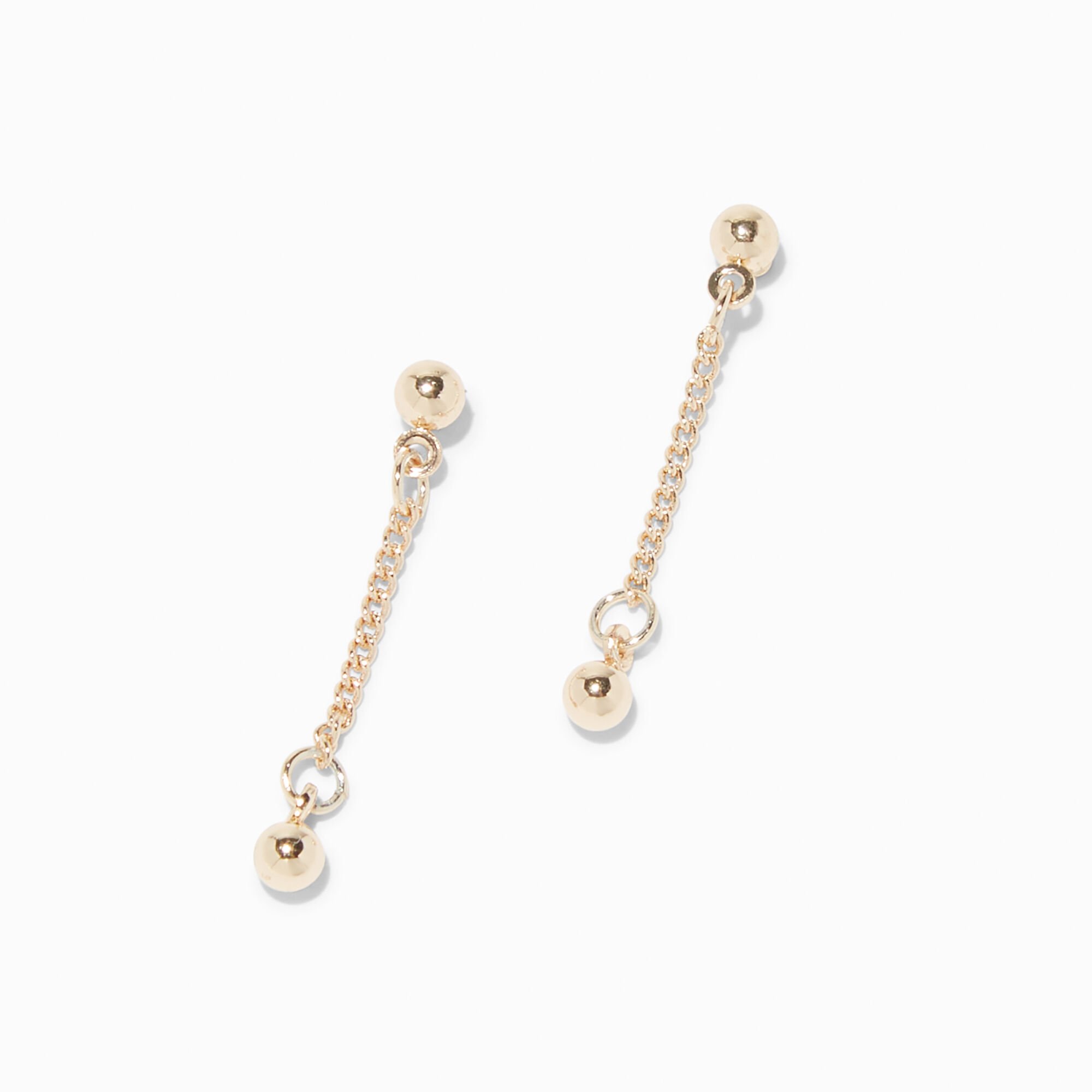 View Claires 1 Ball Drop Earrings Gold information