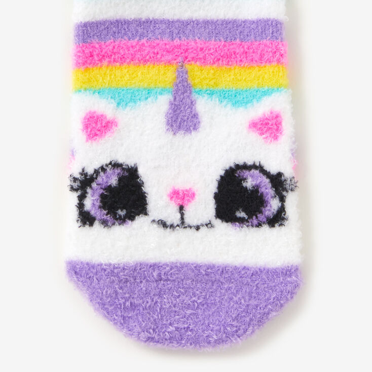 Cozy Caticorn Striped Crew Socks,