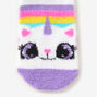 Cozy Caticorn Striped Crew Socks,