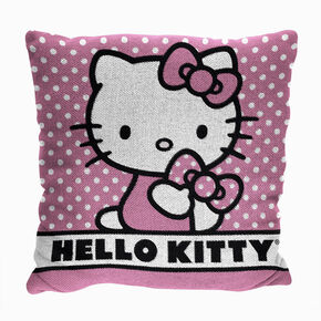 Hello Kitty&reg; Pink Polka Dots Jacquard Pillow &#40;ds&#41;,