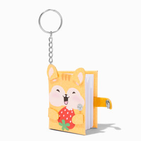 Strawberry Hamster Glitter Mini Diary Keychain,