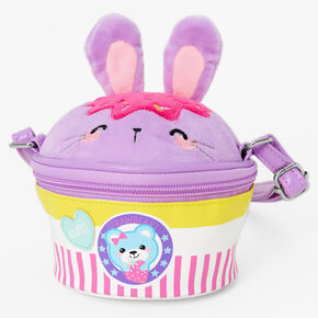 Claire&#39;s Club Purple Bunny Cupcake Crossbody Bag,