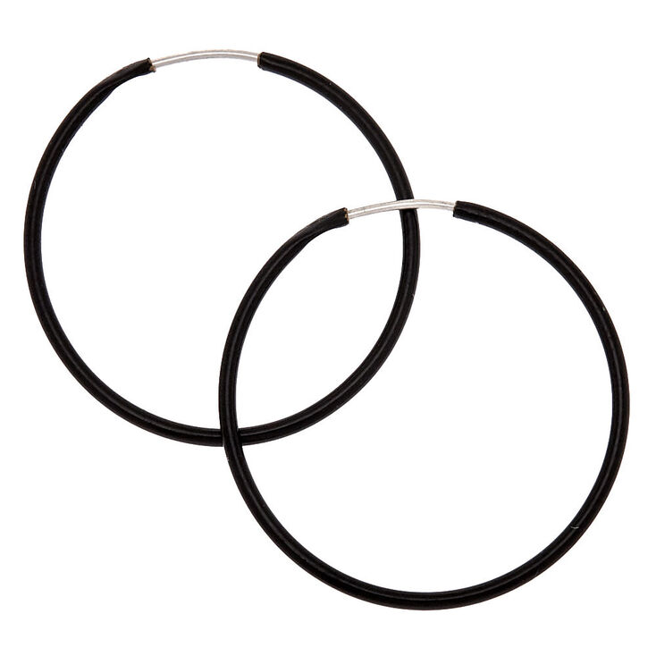 25MM Hoop Earrings - Black,