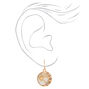 Gold 1&quot; Star Seashell Round Drop Earrings,
