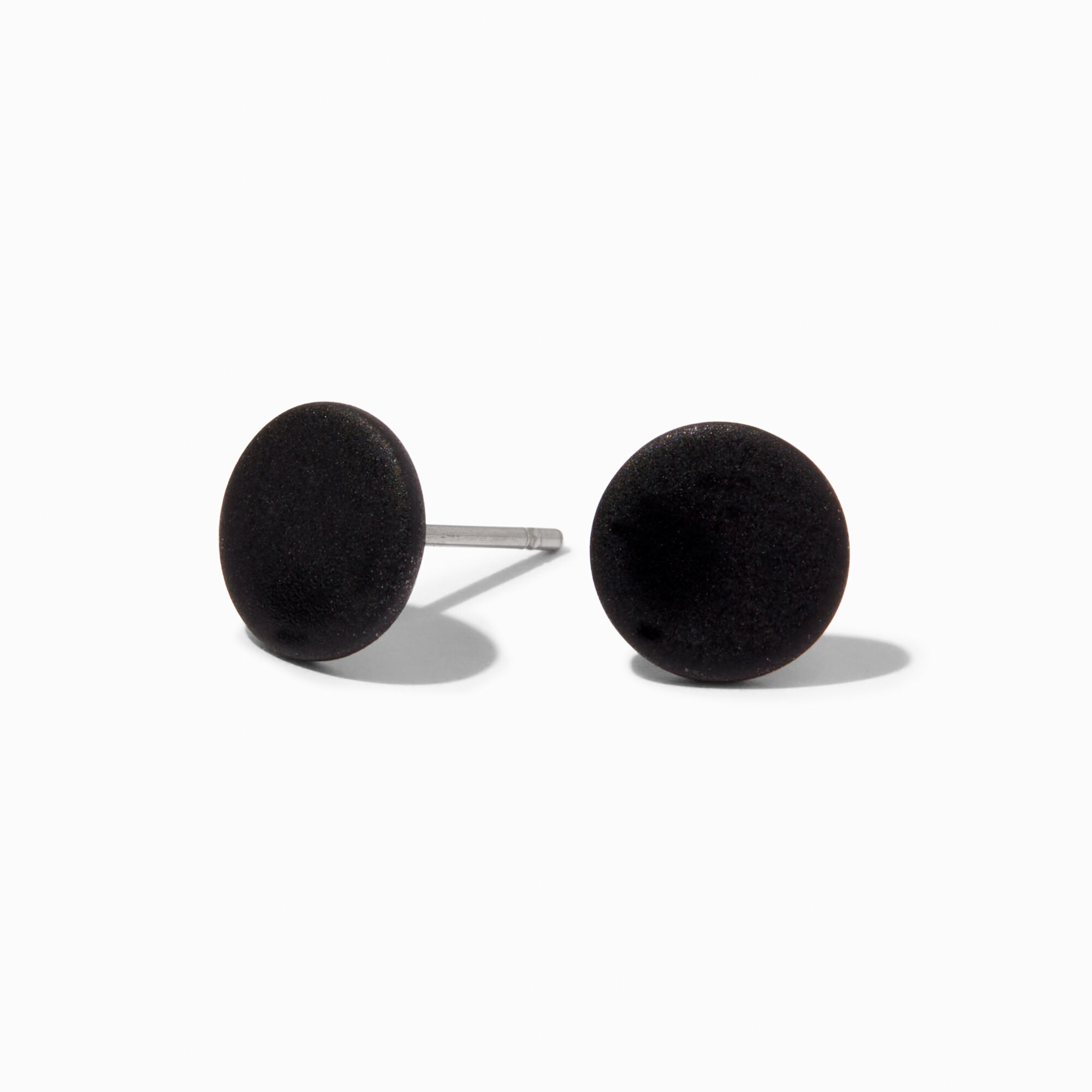 Black button outlet earrings