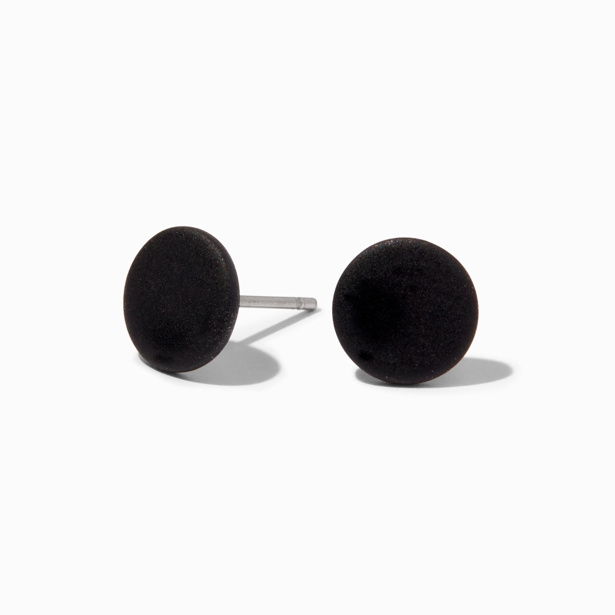 View Claires Button Stud Earrings Black information