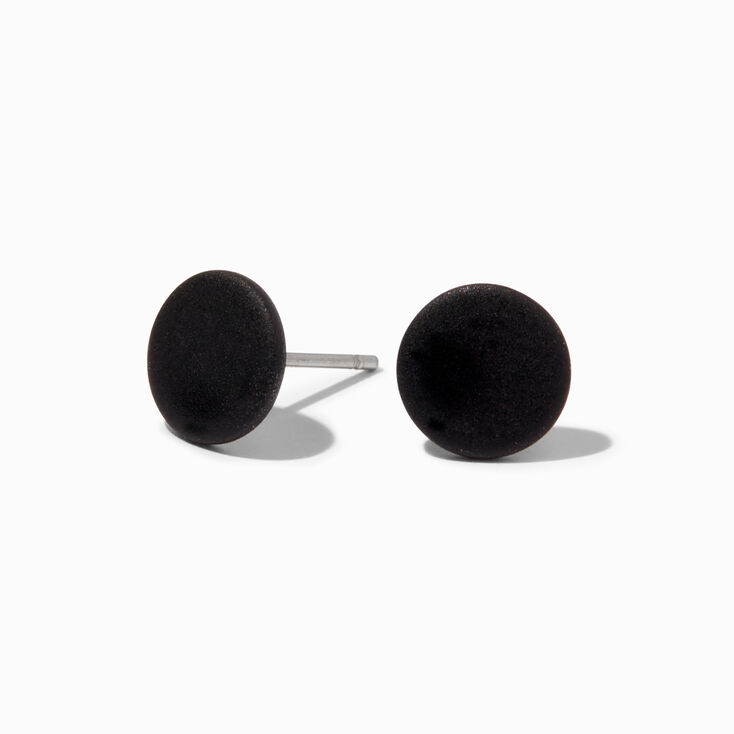 Clous d&#39;oreilles boutons noirs,