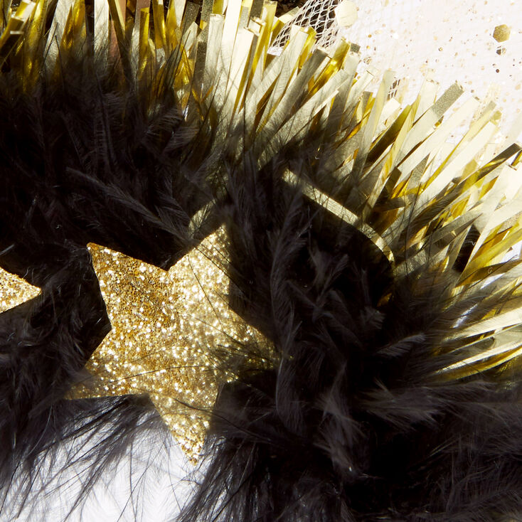 2021 New Year's Eve Tinsel & Feather Headband - 6 Pack | Claire's