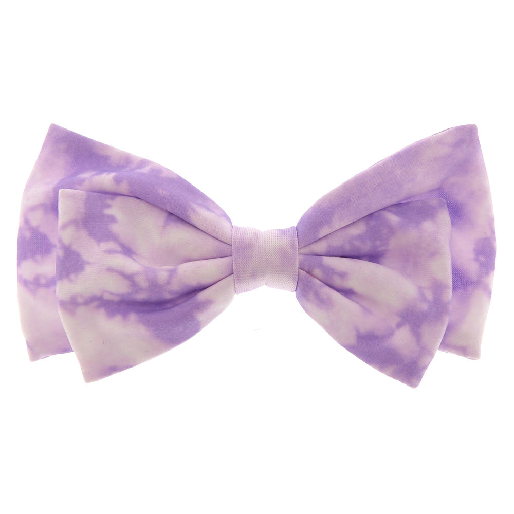 Tie Dye Floppy Hair Bow Clip - Lilac,