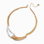 Mixed Metal Teardrop Collar Necklace,