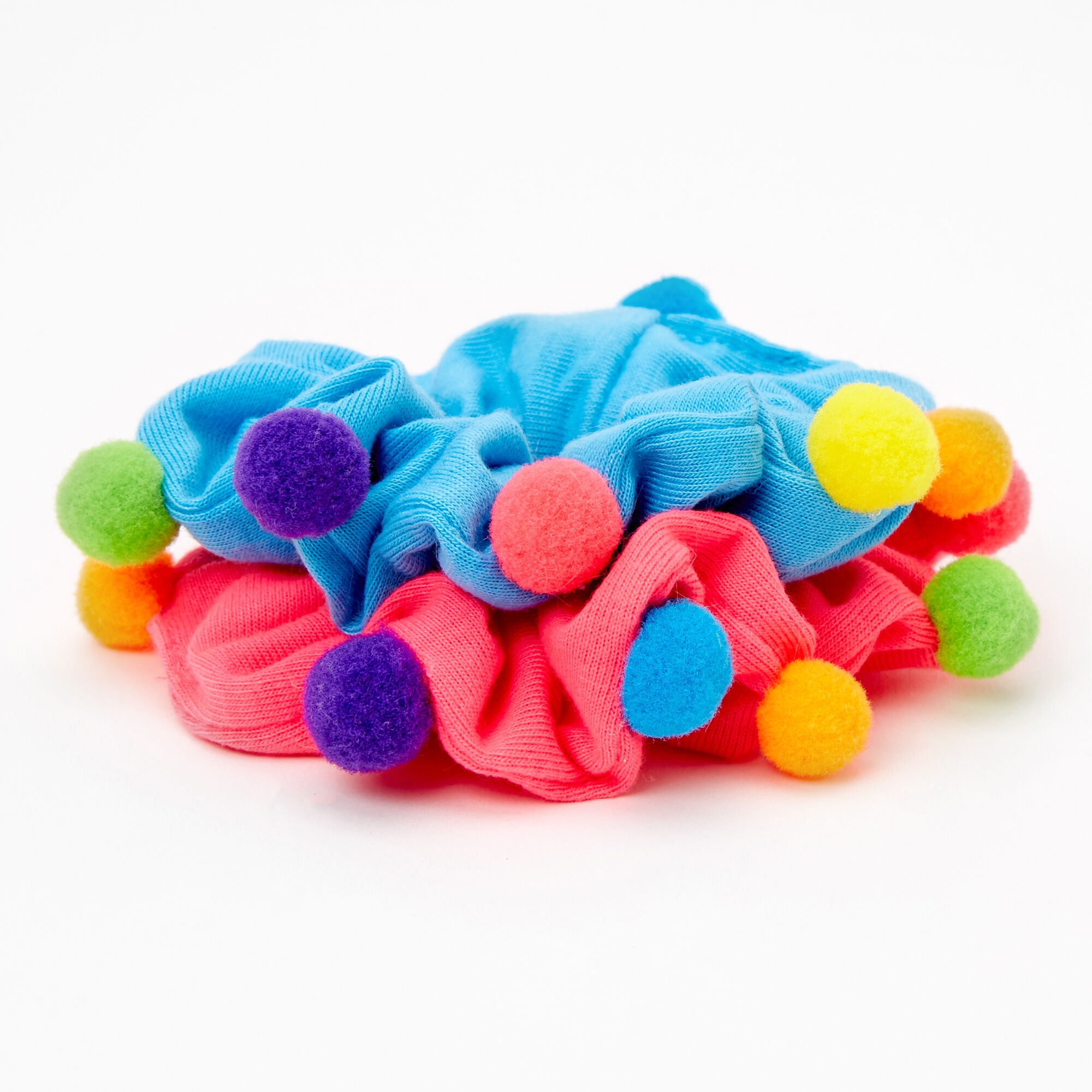 Medium Carnival Pom Pom Hair Scrunchies - 2 Pack,