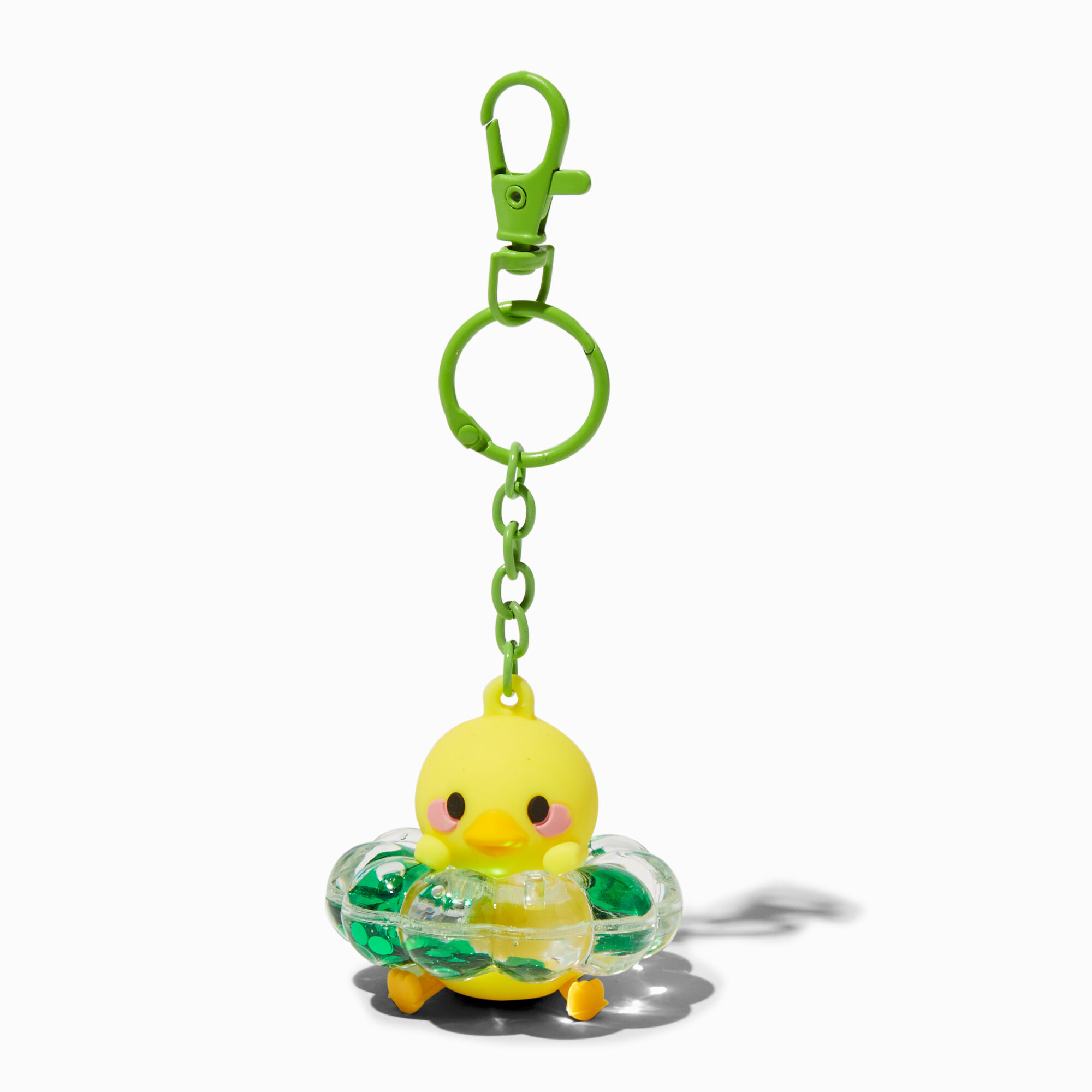 View Claires Duck Floatie WaterFilled Glitter Keyring information