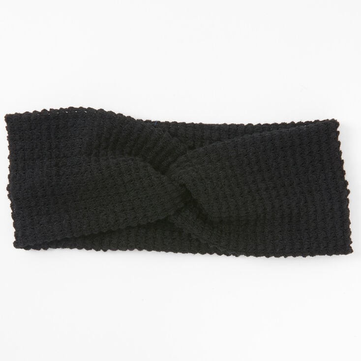 Sweater Knit Twisted Headwrap - Black | Claire's US